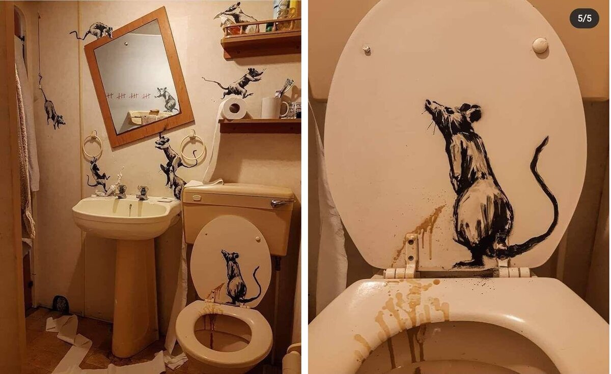 Гениальная вещь!
Но я не могу себе представить человека, который захочет так оформить СВОЙ туалет. 