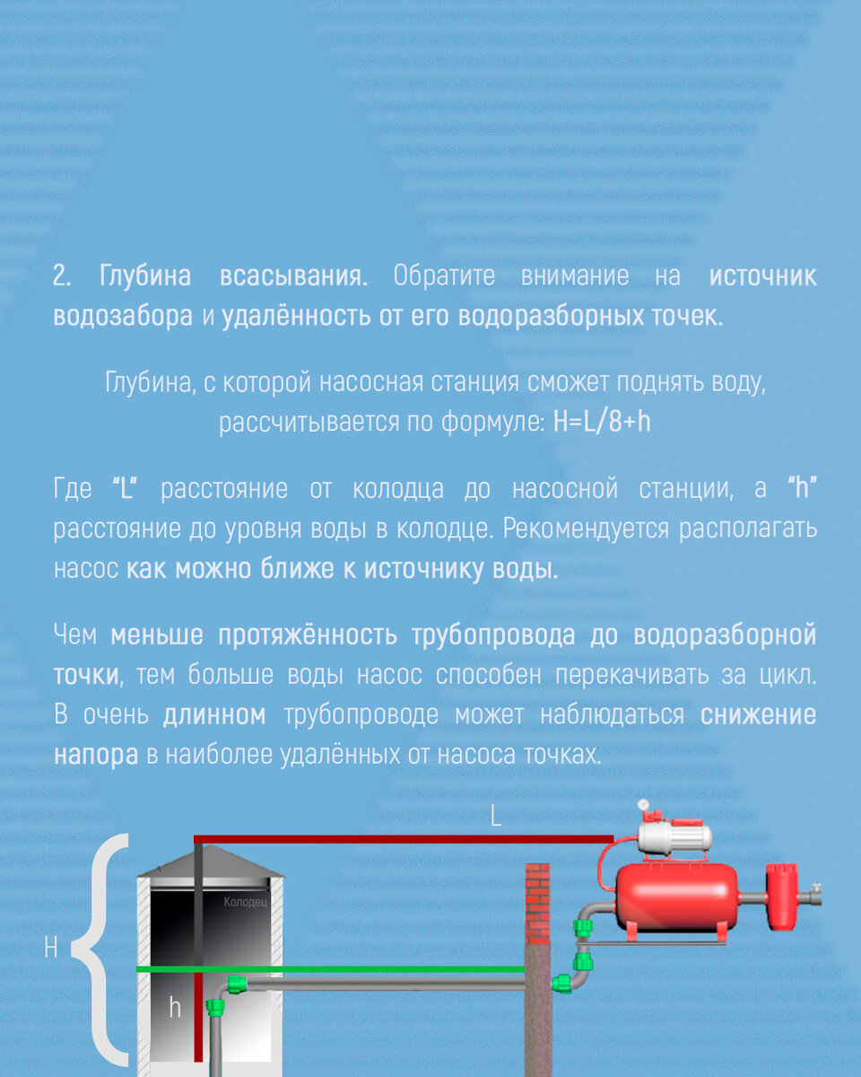 С какой глубины может качать насосная станция воду из скважины