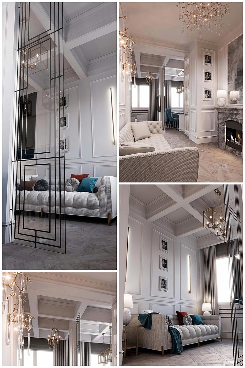 Консольные потолки в стиле американская классика