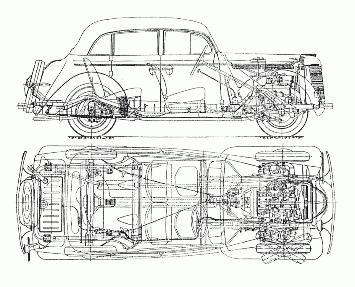 Чертеж схема москвич 401 для autodesk