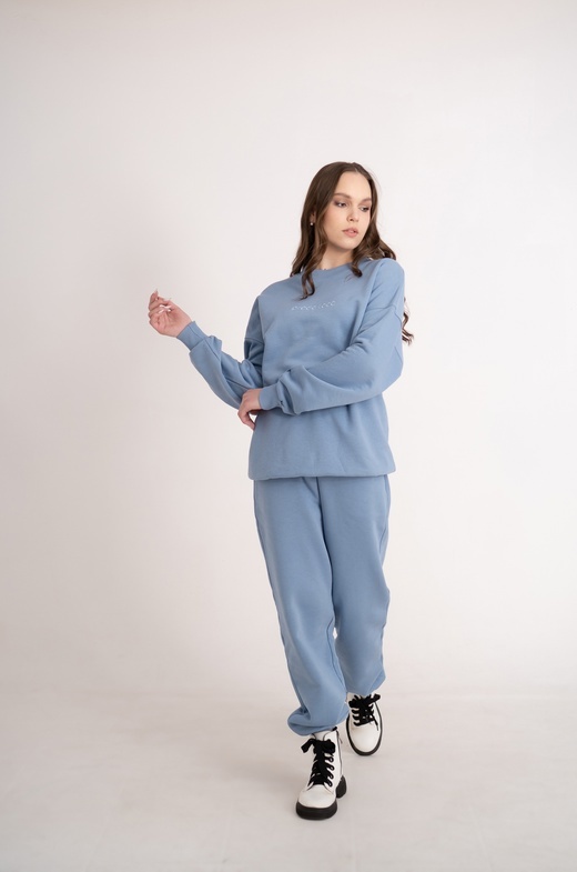 Комплект из футера: свитшот и брюки джоггеры.