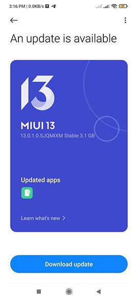 Глобальное обновление MIUI 13 для Redmi 9T