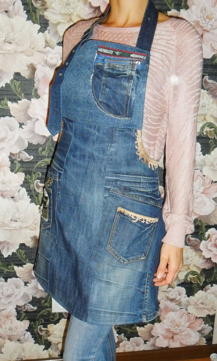 фартук из джинсов