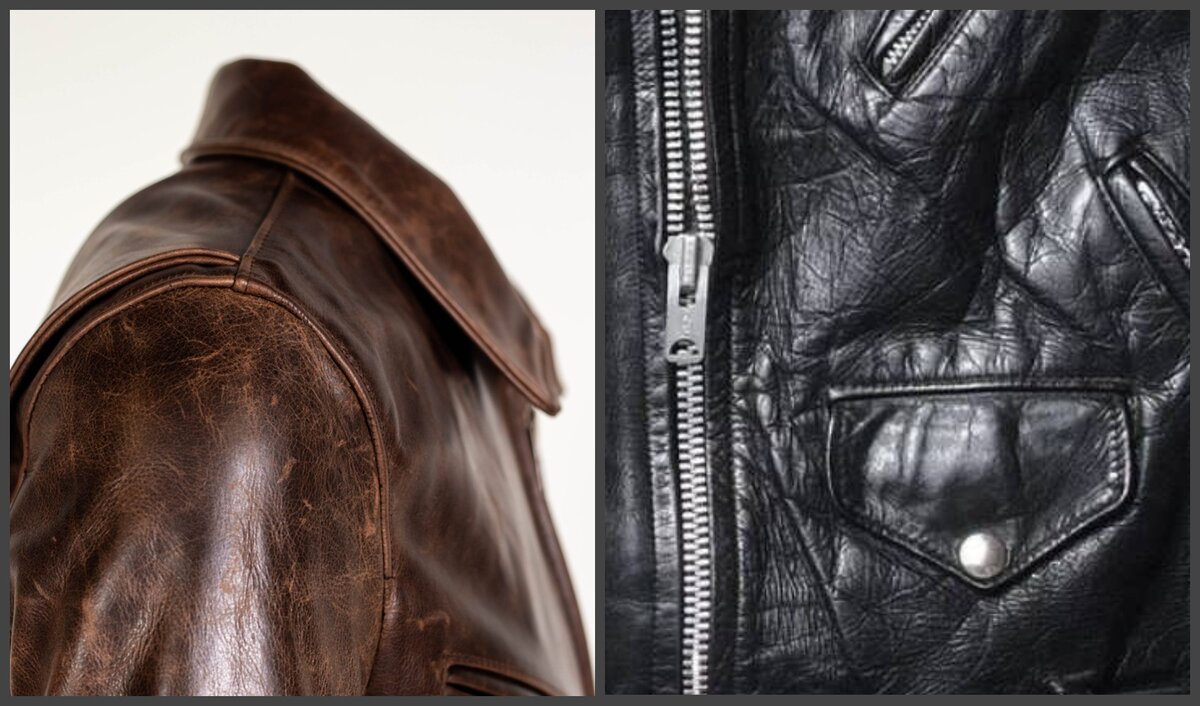 Посмотрите, в коричневом потертости, неровности и мятости выглядят лучше, чем в черном. Это не относится к случаям, когда черная куртка была искусственно состарена  или красиво стареет из качественной кожи. Все-таки мы сейчас говорим о коже не слишком высокого качества.