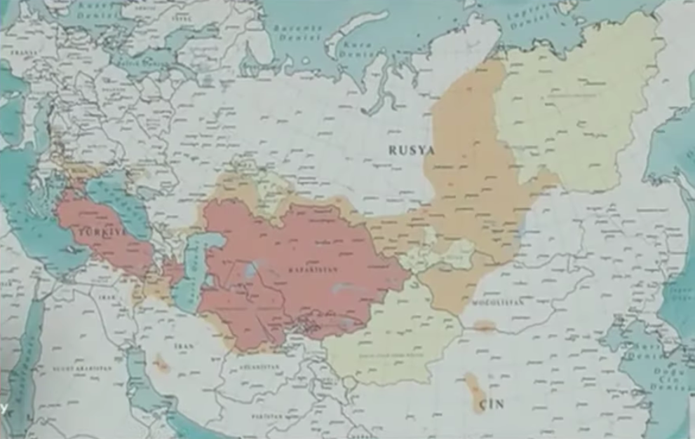 Карта тюркского мира подаренная эрдогану