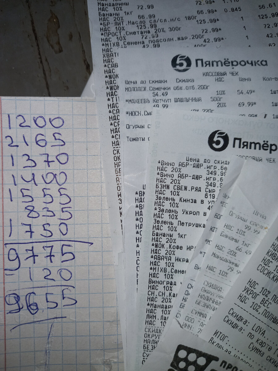 Траты за пол декабря