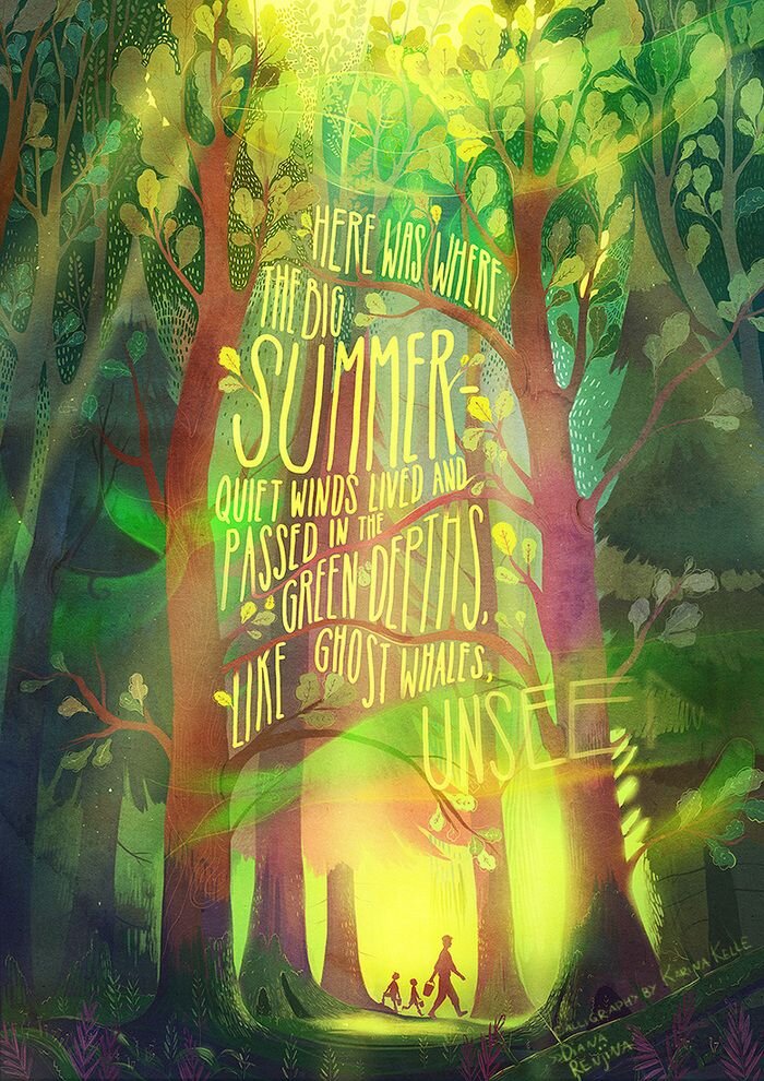 The wine still waits in the cellars below. My beloved family still sits on the porch in the dark. The fire balloon still drifts and burns in the night sky of an as yet unburied summer. Why and how? Because I say it is so. Ray Bradbury Summer, 1974