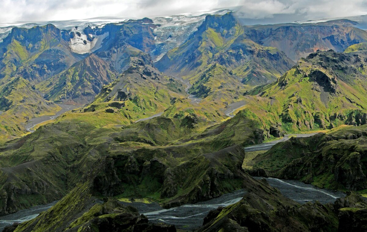 Вид на Þórsmörk.