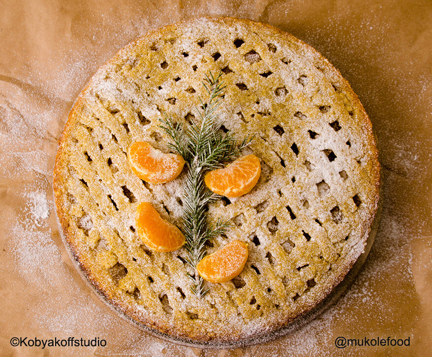 Апельсиновый пирог с кунжутом