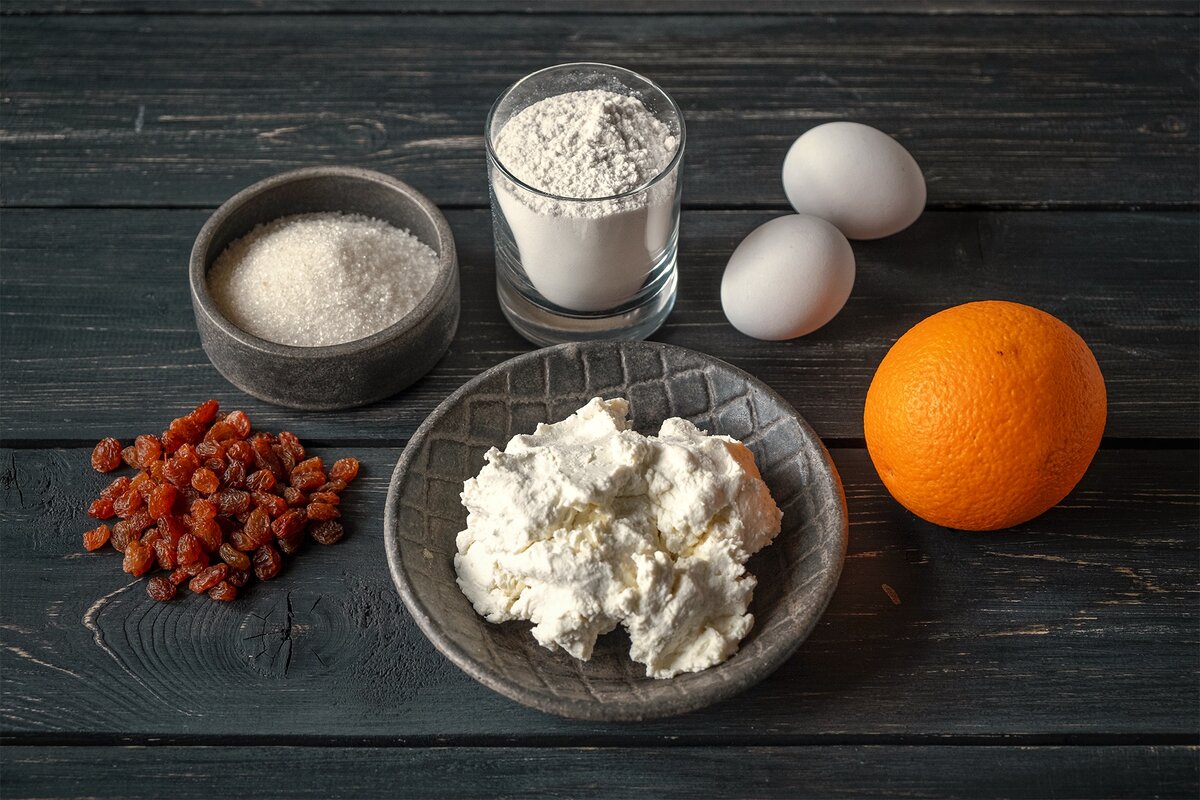 Основные компоненты для творожного кулича (авторское фото)