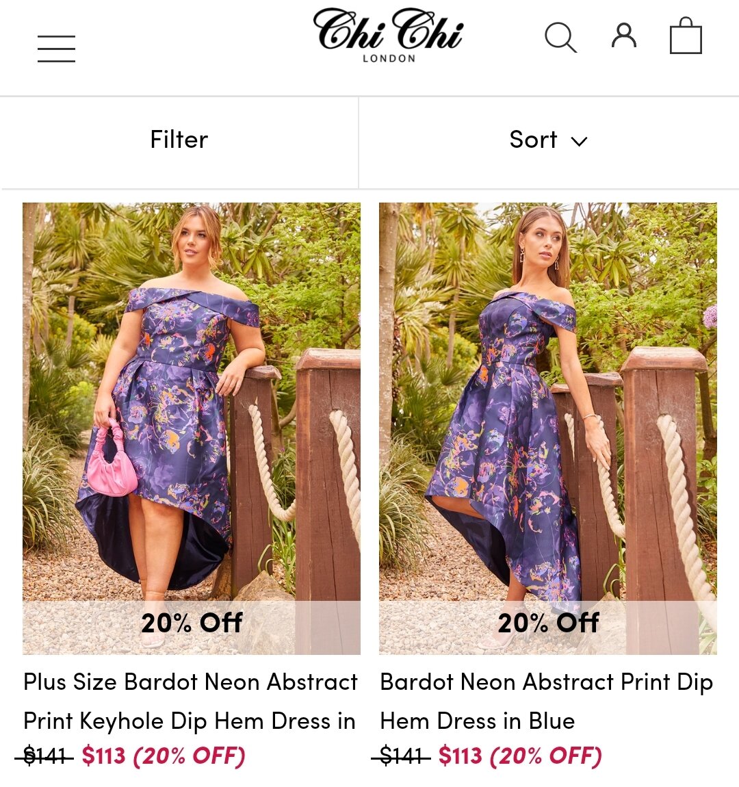 Стоимость платьев ChiChi London на официальном сайте бренда.