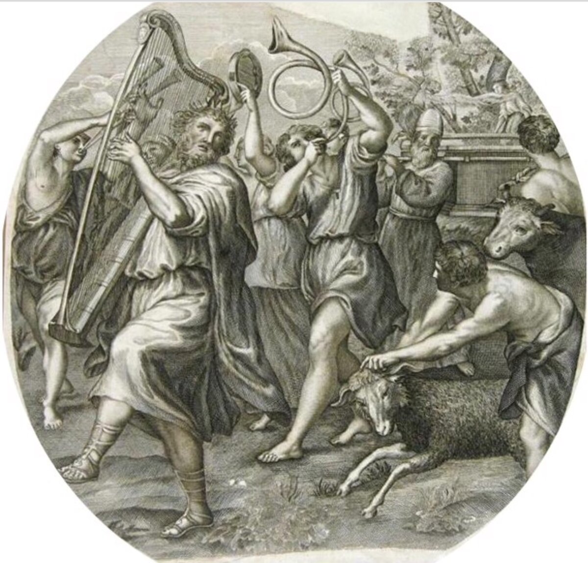 Царь Давид перед Ковчегом Завета. Изображение из свободных источников.