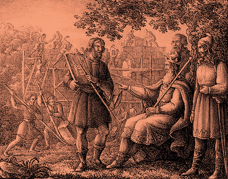 Согласно легенде - Фрейр в человеческом облике построил храм Уппсалы 