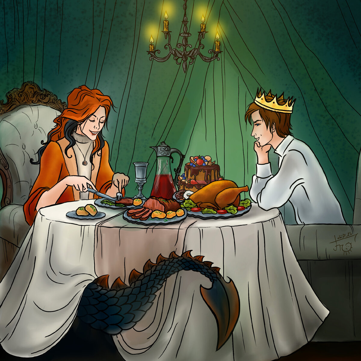 Ужин. Иллюстрация автора 2023г.