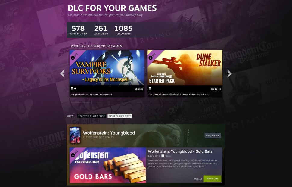 Steam DLC Discovery Hub