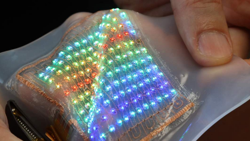    Пример гибкого IPS-экрана. В университете не показали свое изделие. Фото: Global Look Press/Yoshio Tsunoda