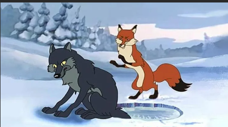 Кадр из мультфильма 1958 года "Лиса и волк".
