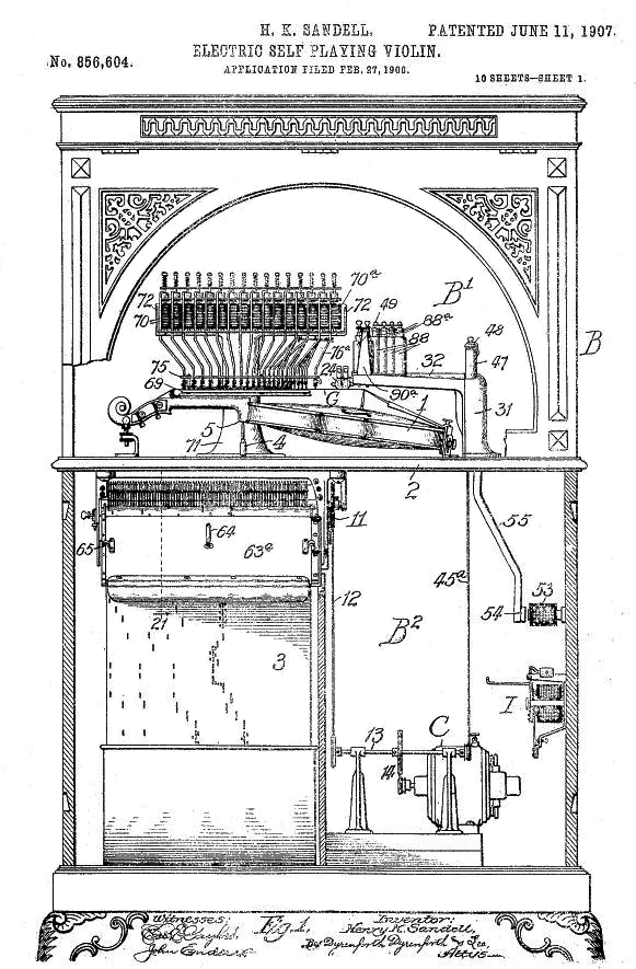 Патент на скрипку Санделла,1907 г.