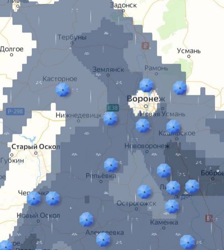 Карта дождя воронежская область в реальном времени. Карта осадков Воронеж. Воронеж дождь на карте в реальном времени.