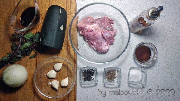 Ингредиенты  для свинины с кабачком по-китайски