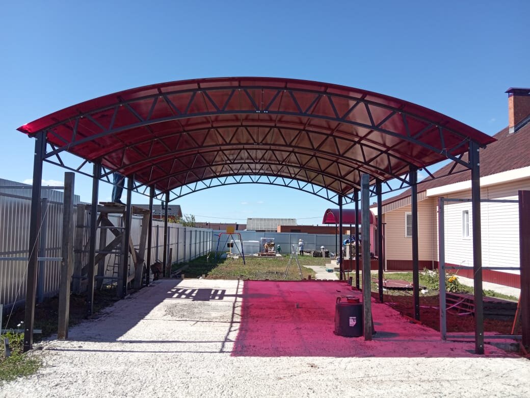 Навес готов. Собирали всей семьей целую неделю. @Горбунов Сергей Канал Самостройщика.