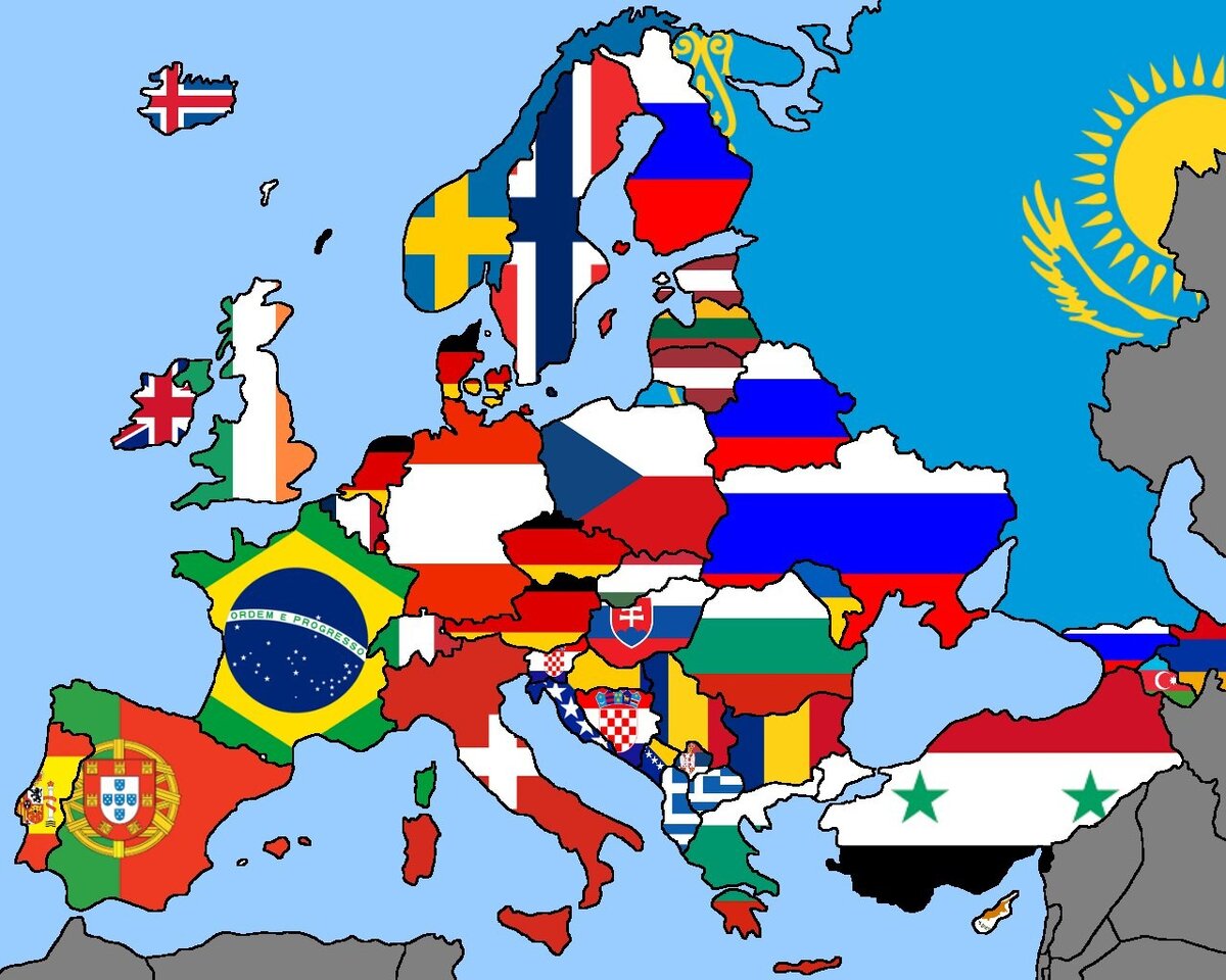 Страна с самой длинной границей. Карта Европы с флагами. Флаги Европы. Флаги государств на карте. Карта альтернативных миров с флагами.