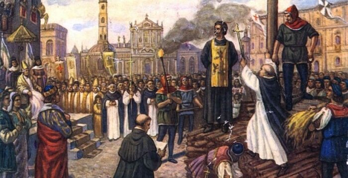 Казнь Джордано Бруно. Итальянский философ и поэт.