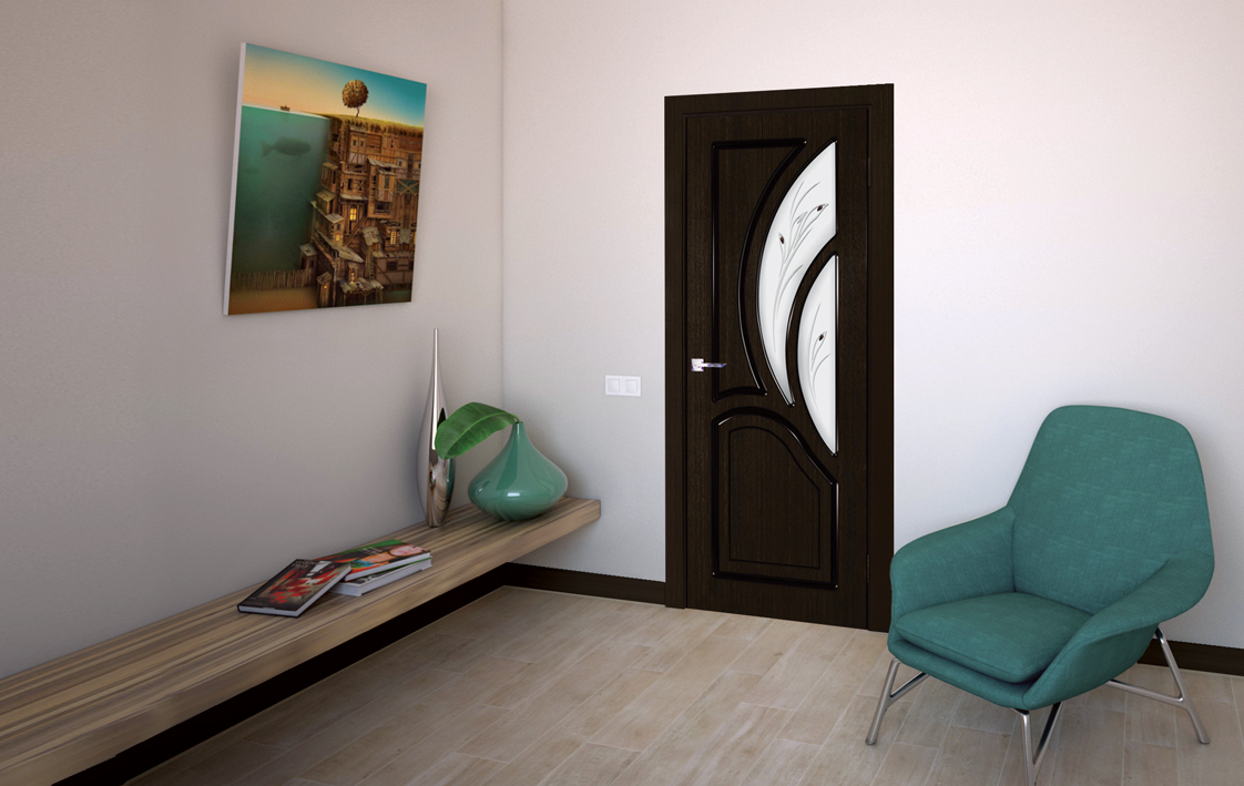 Стильная межкомнатная дверь из натурального шпона от Фабрики дверей