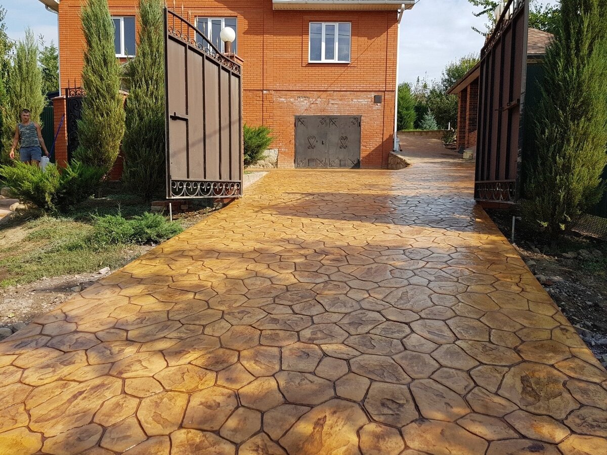 Бетон вместо тротуарной плитки