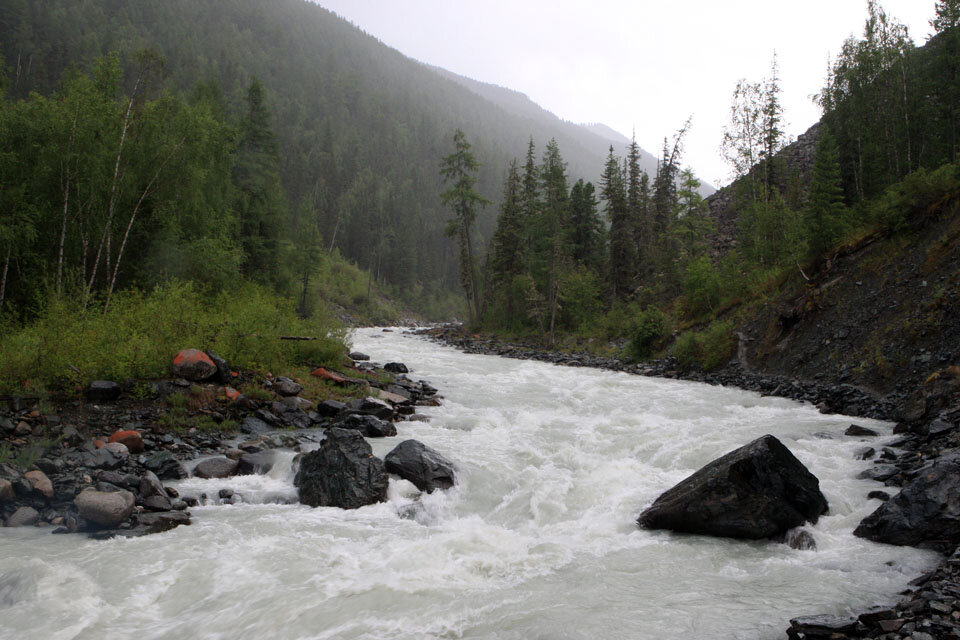 Горный Алтай водопад Башкаус