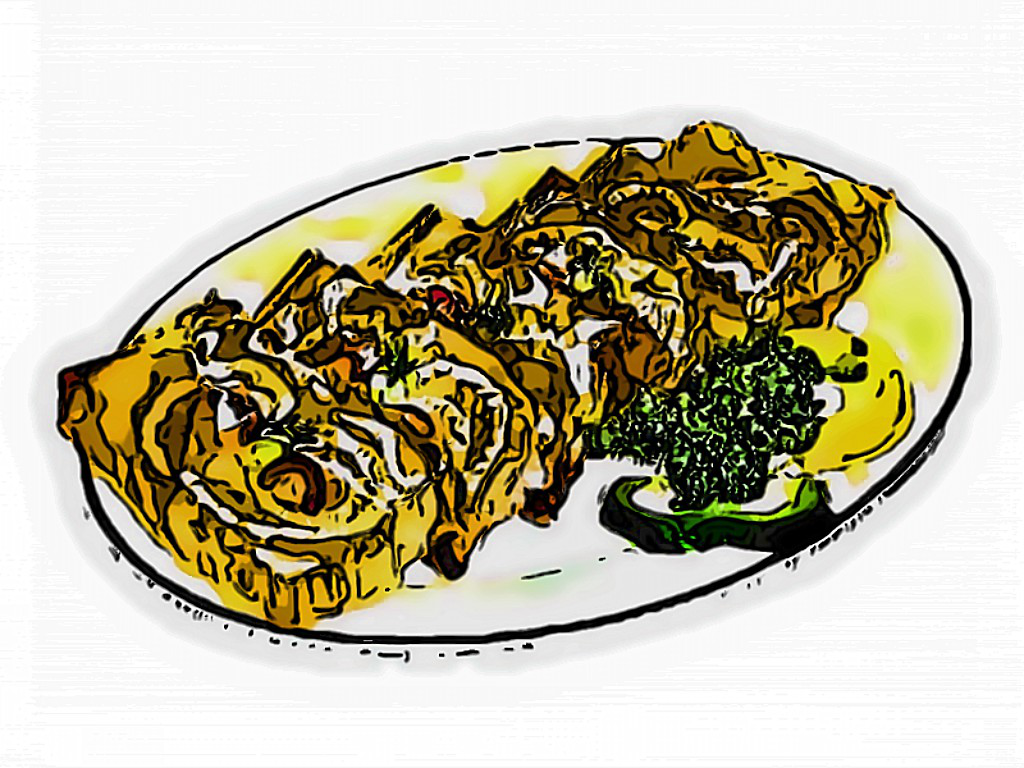 Заливное из мозгов, ветчины и яиц