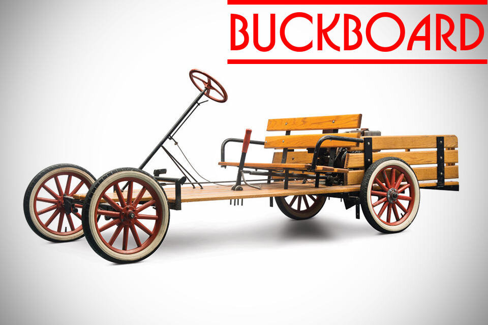 MC Donough buckboard, скамейка с мотором на колёсах