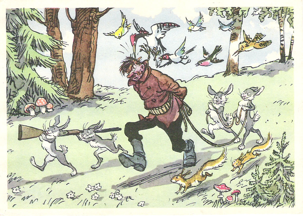Тигр погнался за оленем и догнал. Браконьер карикатура. Карикатуры про охоту. Карикатуры на охотников. Прикольные карикатуры про охоту.