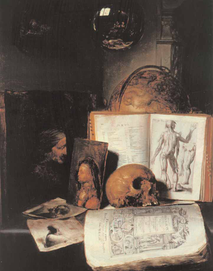 Приписывается Симону Луттихейсу. Натюрморт с черепом. Около 1635–1640 
Холст, масло. 47 × 36