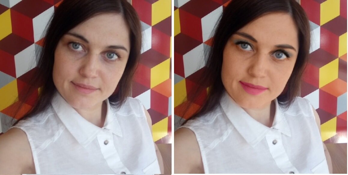 Обработка с помощью приложения StyleCaster Makeover