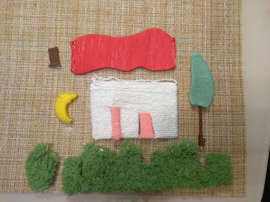 Все материалы для моей картины по отдельности.