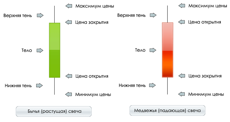 Бычья и медвежья свечи. 