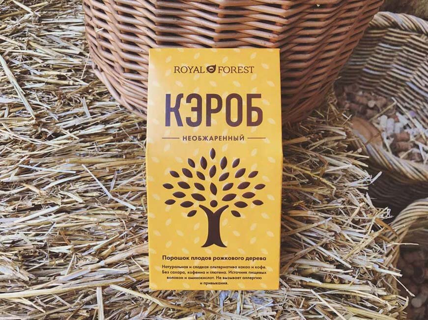Необжаренный порошок плодов рожкового дерева от ТМ "Royal Forest".