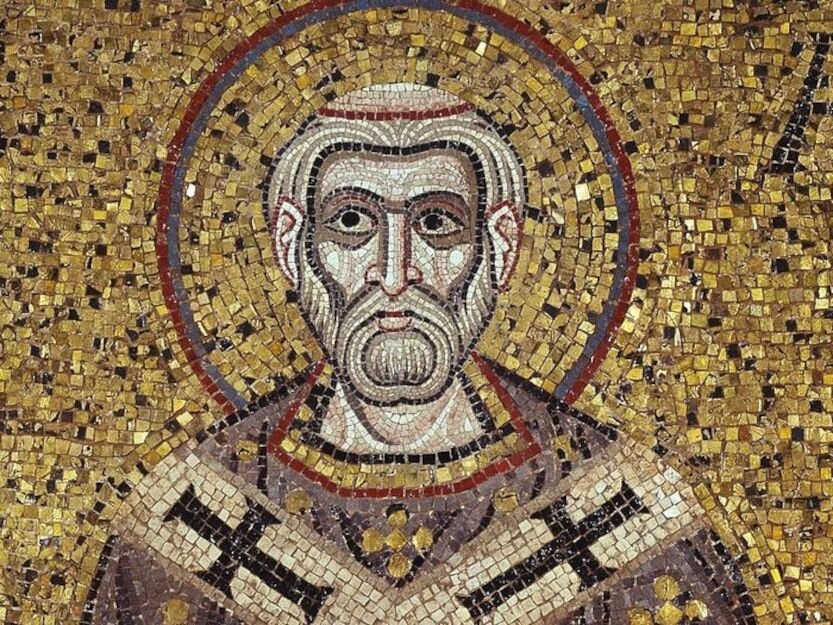 Святитель Амвросий Медиоланский. К сожалению, не нашла откуда эта мозаика.