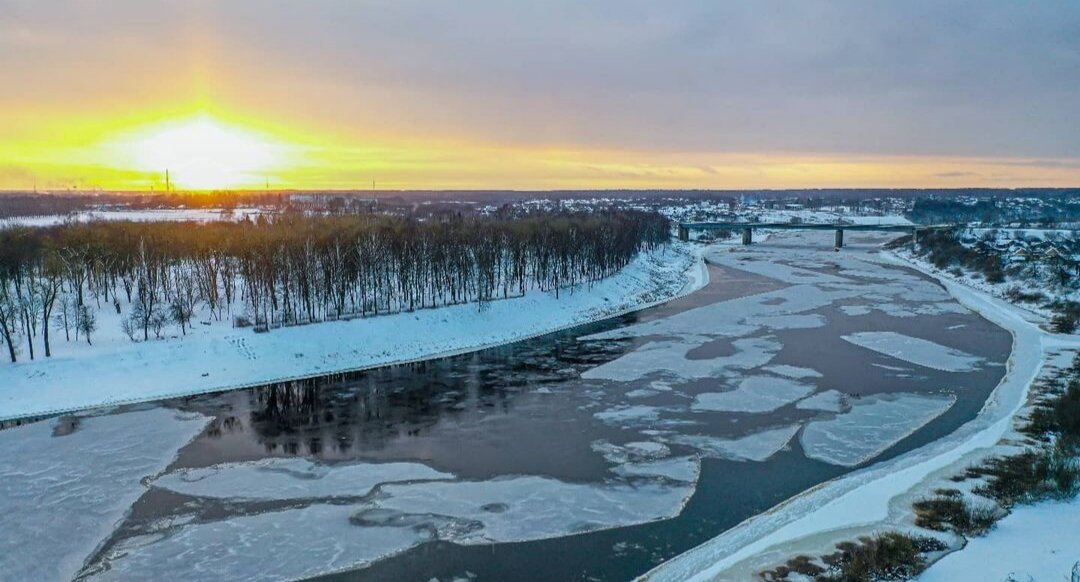 Красивый вид небольшого города в Беларуси