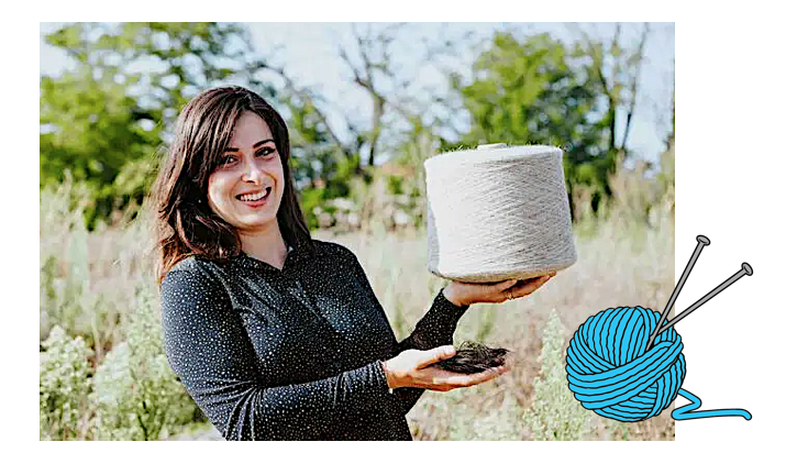  Camille Routélous сочетает переработанные волосы и шерсть для изготовления одежды. - Джули Кусс / Versus