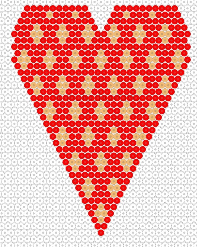 Схема прямого плетения - Сердца