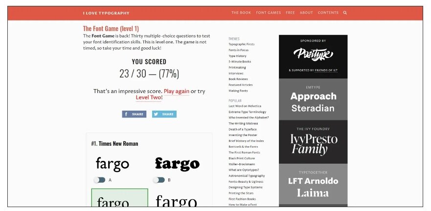 Игра в шрифты