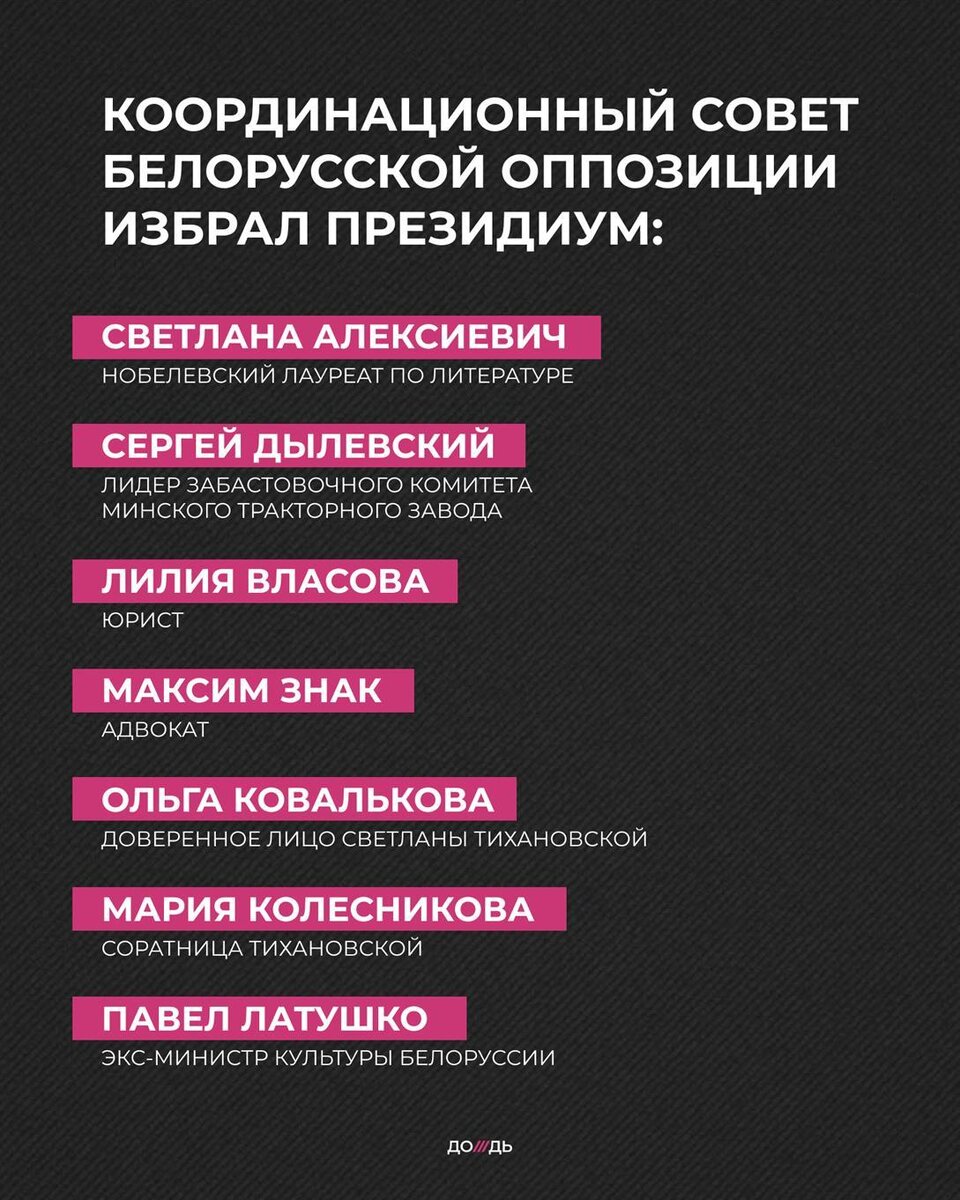 
История с протестами в Беларуси все больше и больше напоминает то, что происходило в 2011 году в России.

Нет идеи. нет цели, нет лидеров. Зато есть колхоз и его президиум.

Посмотрите состав президиума - актеры, режиссеры, писатели и балерины. А где финансисты? А менеджеры где? Где хотя бы просто технари? Кто будет разгребать все говны? Прекрасный писатель Алексеевич вдруг разработает план выхода страны из кризиса? Или музыкант сможет убедить нынешних пойти на переговоры??? А может работяга с завода счас поедет в вояж по миру убеждать лидеров стран поддержать белорусов???????

Мне кажется или от этого всего попахивает инфантилизмом и непониманием величины ответственности ?!