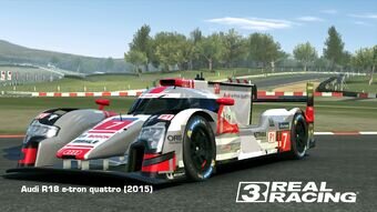 Audi R18 e-tron quattro 2015. Скрин из игры Real Racing 3.