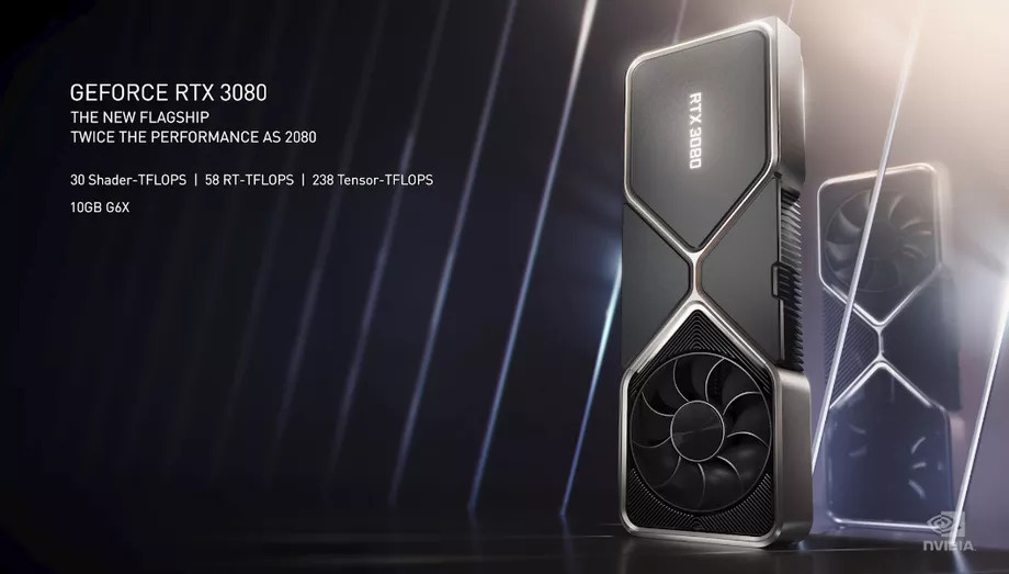 Новый графический процессор RTX 3080.