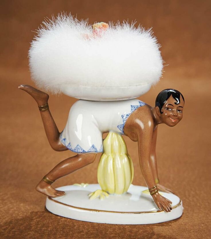 German Porcelain Powder Dish "Josephine Baker"