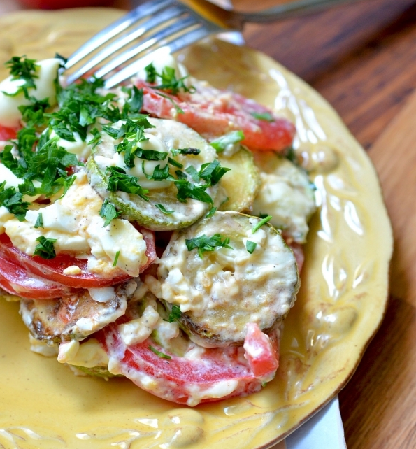 Кабачки, салат, на гриле, еда, рецепты,майонез, помидоры, томаты.