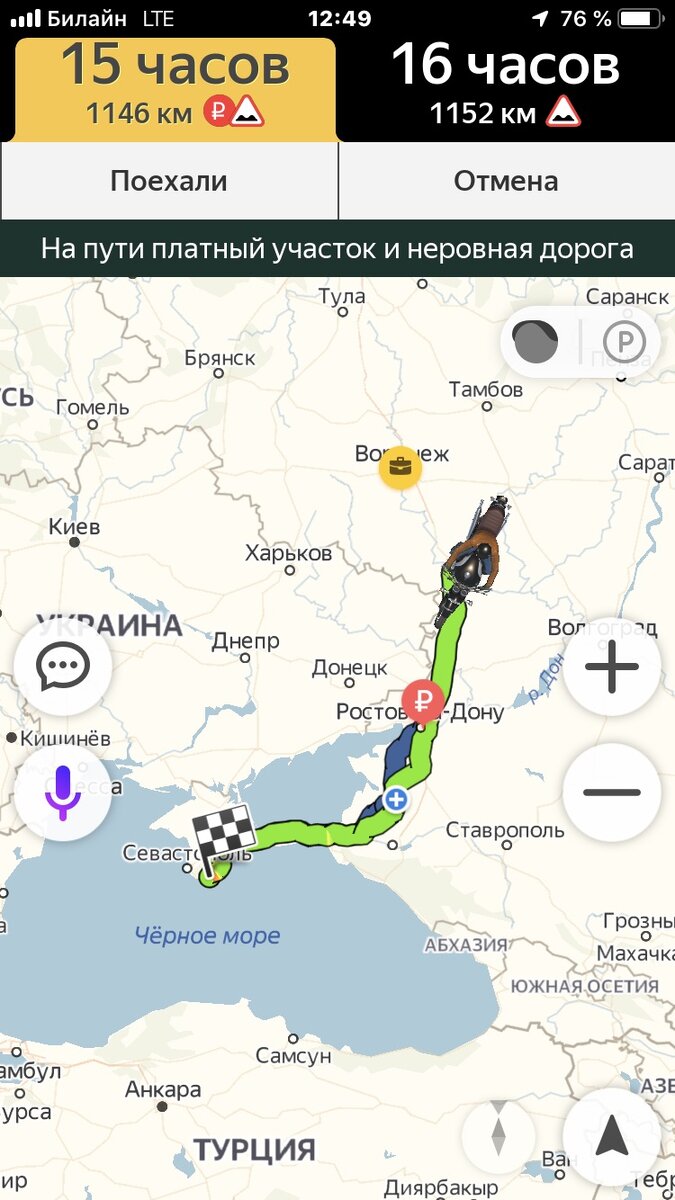 Дорога от Воронежа до Ялты 