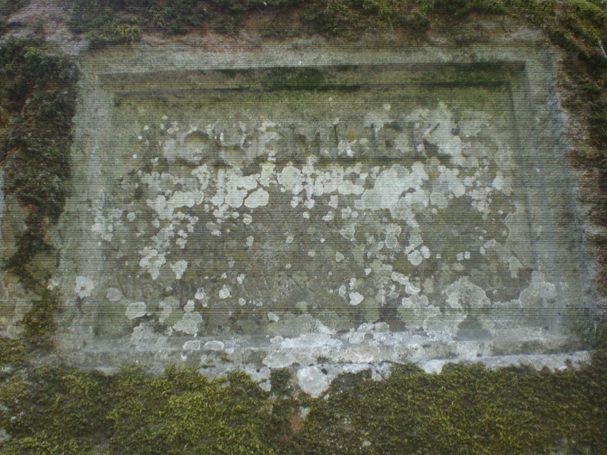 рельефная каменная доска -гравюра с именем собаки( фото автора)